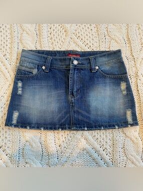 mini denim skirt